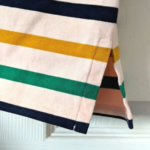 J. Crew Oversized Striped Boatneck Cotton Tunic Top Pink XXS - Picture 10 of 11